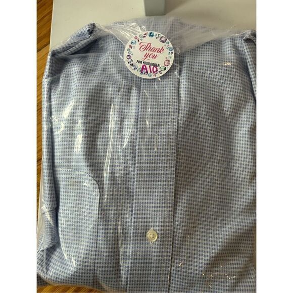 Jos A Bank Traveler Travel/Tech slim fit 16-36 blue white gingham EUC - Picture 7 of 7